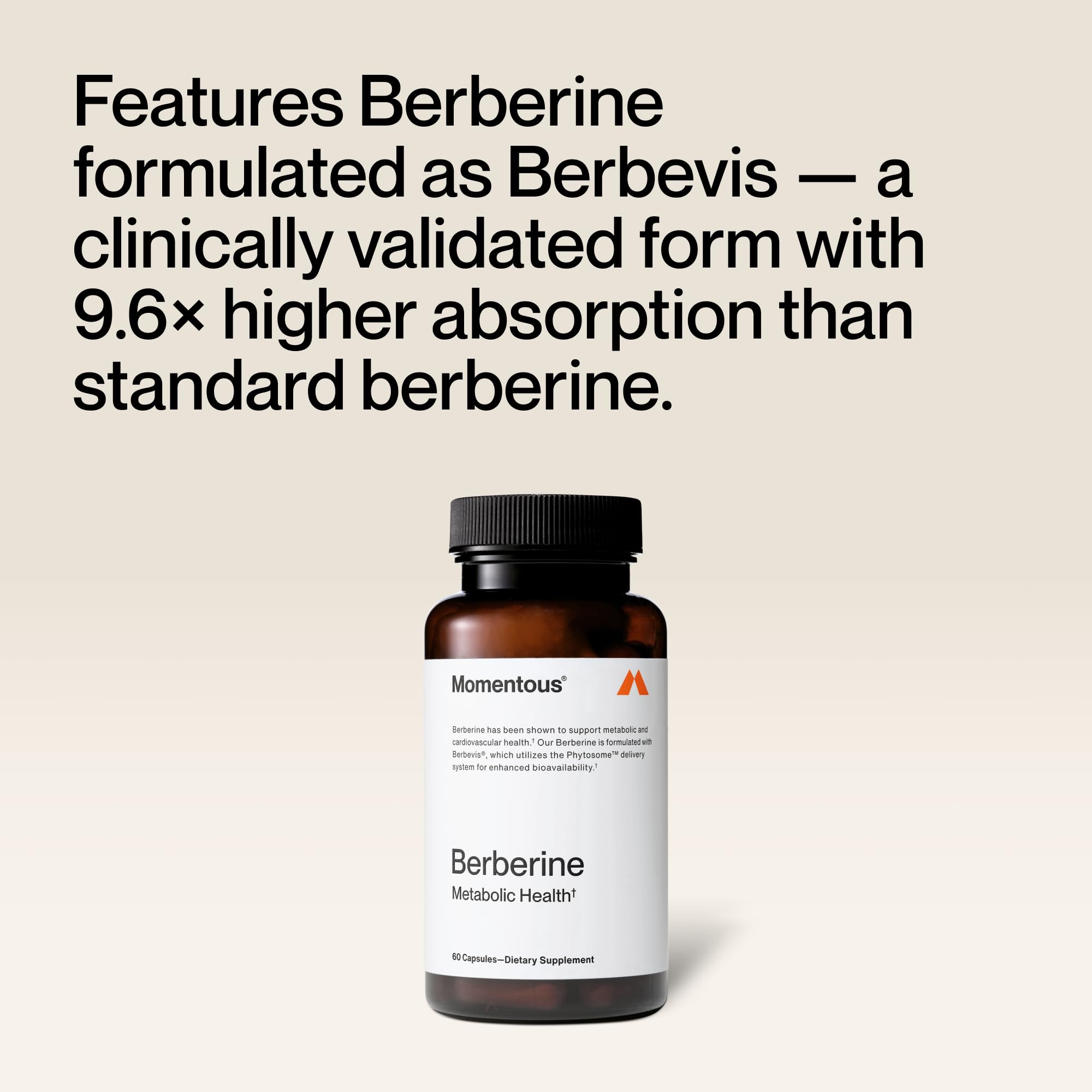 Momentous Berberine - Natural Bioavailable Supplement Formulated from Plant Alkaloid to Help Support Metabolic & Cardiovascular Health - Vegan - Gluten Free - NSF Certified for Sport - 60 Servings - Image 3