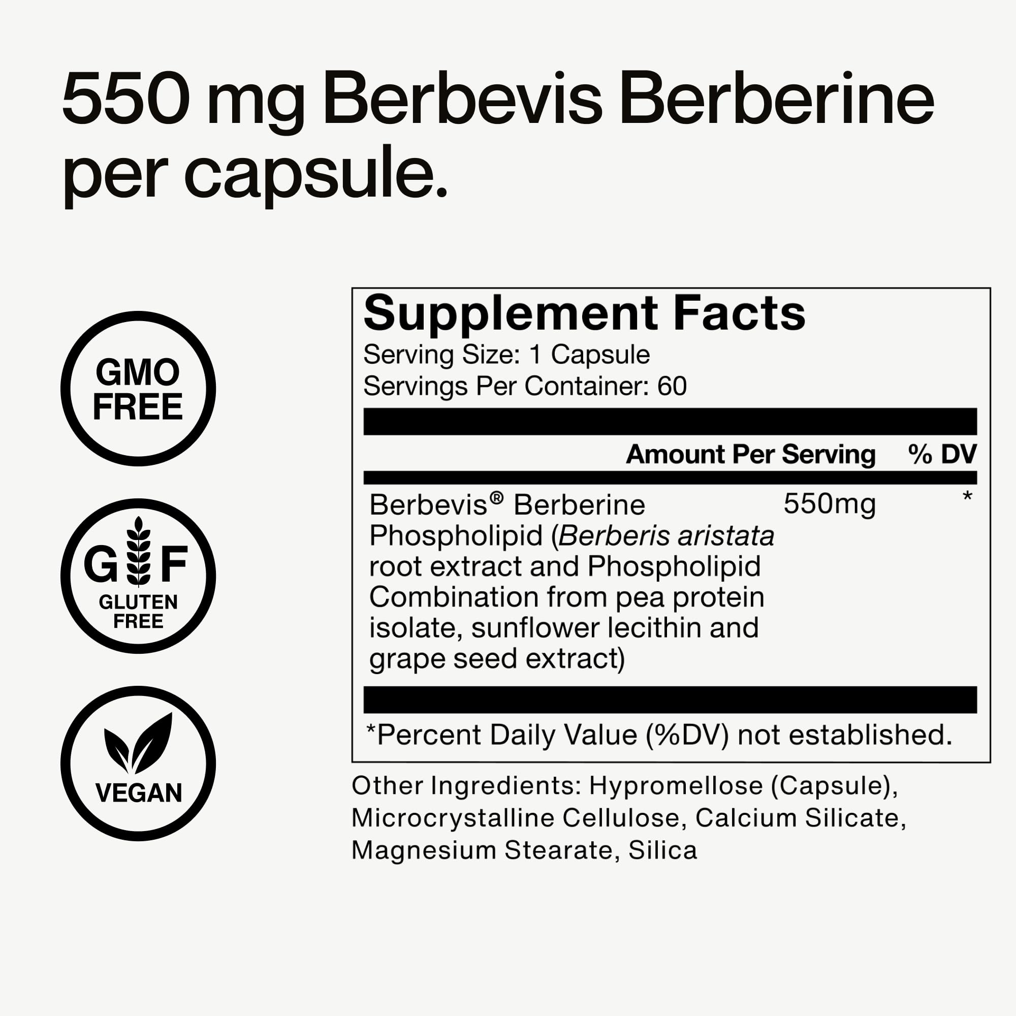 Momentous Berberine - Natural Bioavailable Supplement Formulated from Plant Alkaloid to Help Support Metabolic & Cardiovascular Health - Vegan - Gluten Free - NSF Certified for Sport - 60 Servings - Image 8