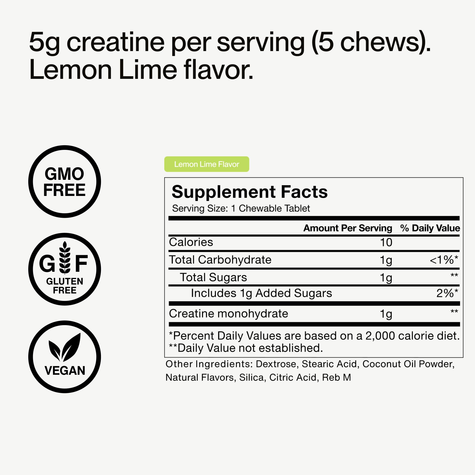 Momentous Creatine Chews - Creatine Monohydrate - Supports Strength, Lean Muscle, & Recovery for Men & Women - NSF Certified for Sport - 150 Chewable Tablets - Lemon Lime - Image 7