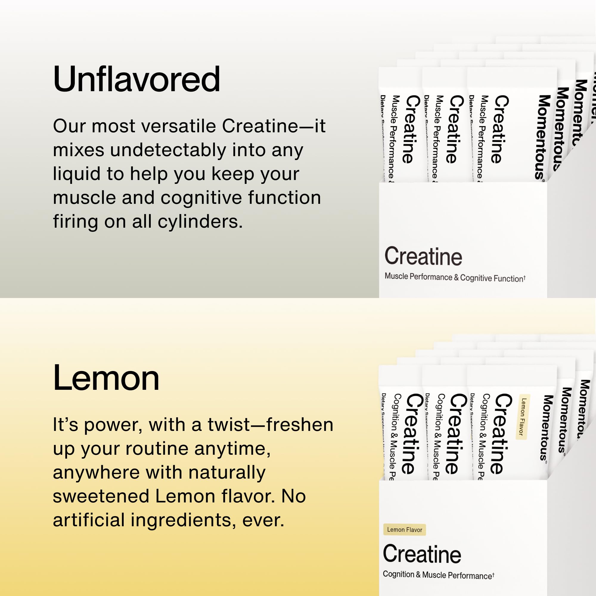 Momentous Creatine Lemon Monohydrate Powder - Creatine Powder - Supports Strength, Lean Muscle, & Recovery for Men & Women - NSF Certified for Sport - 6.49 g per Serving - 15 Servings - Image 4