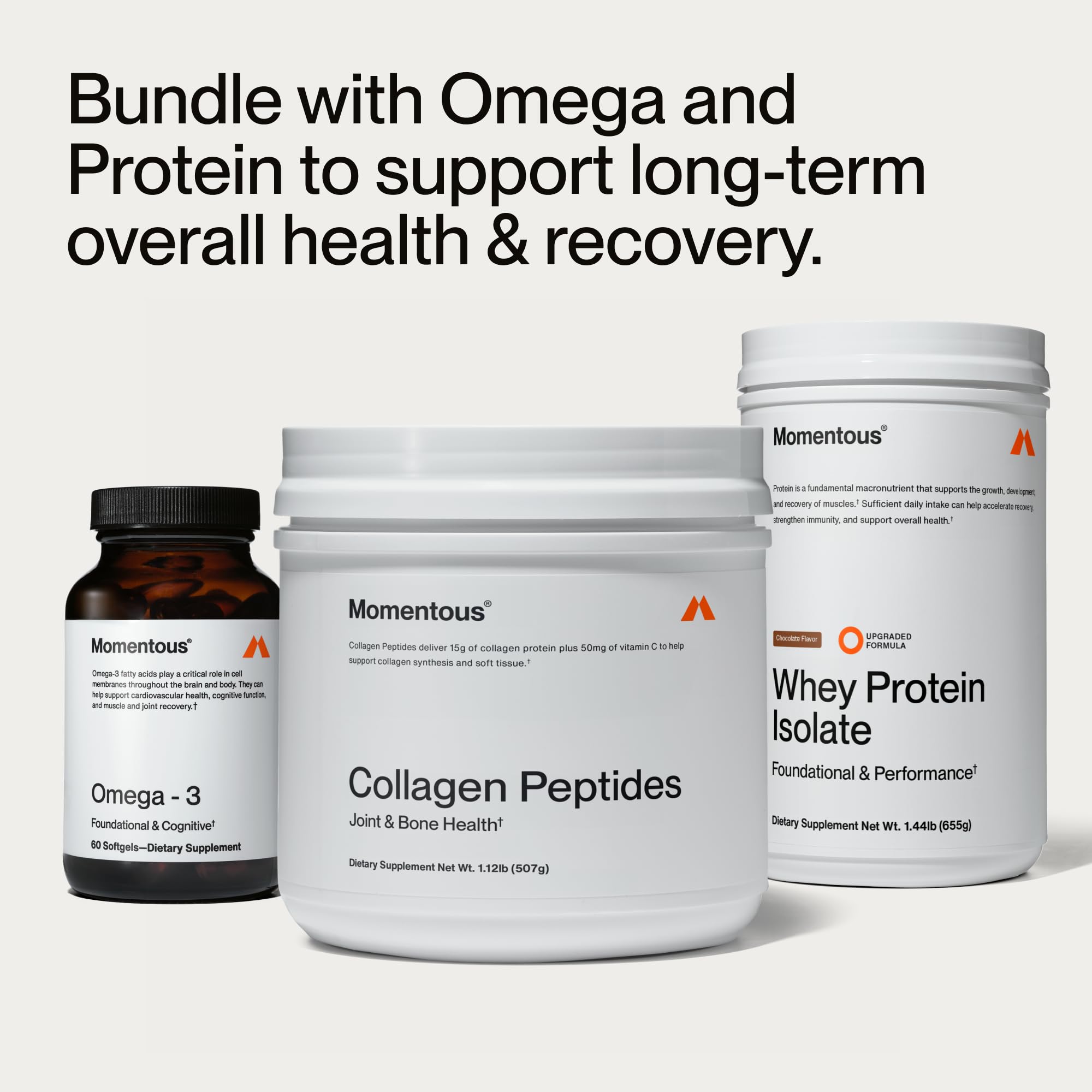 Momentous Grass-Fed Collagen Peptides Powder - Collagen Protein Powder with Fortigel & Vitamin C for Hair, Skin, Nails, & Joint Health Support - NSF Certified for Sport - Packaging May Vary - Image 8