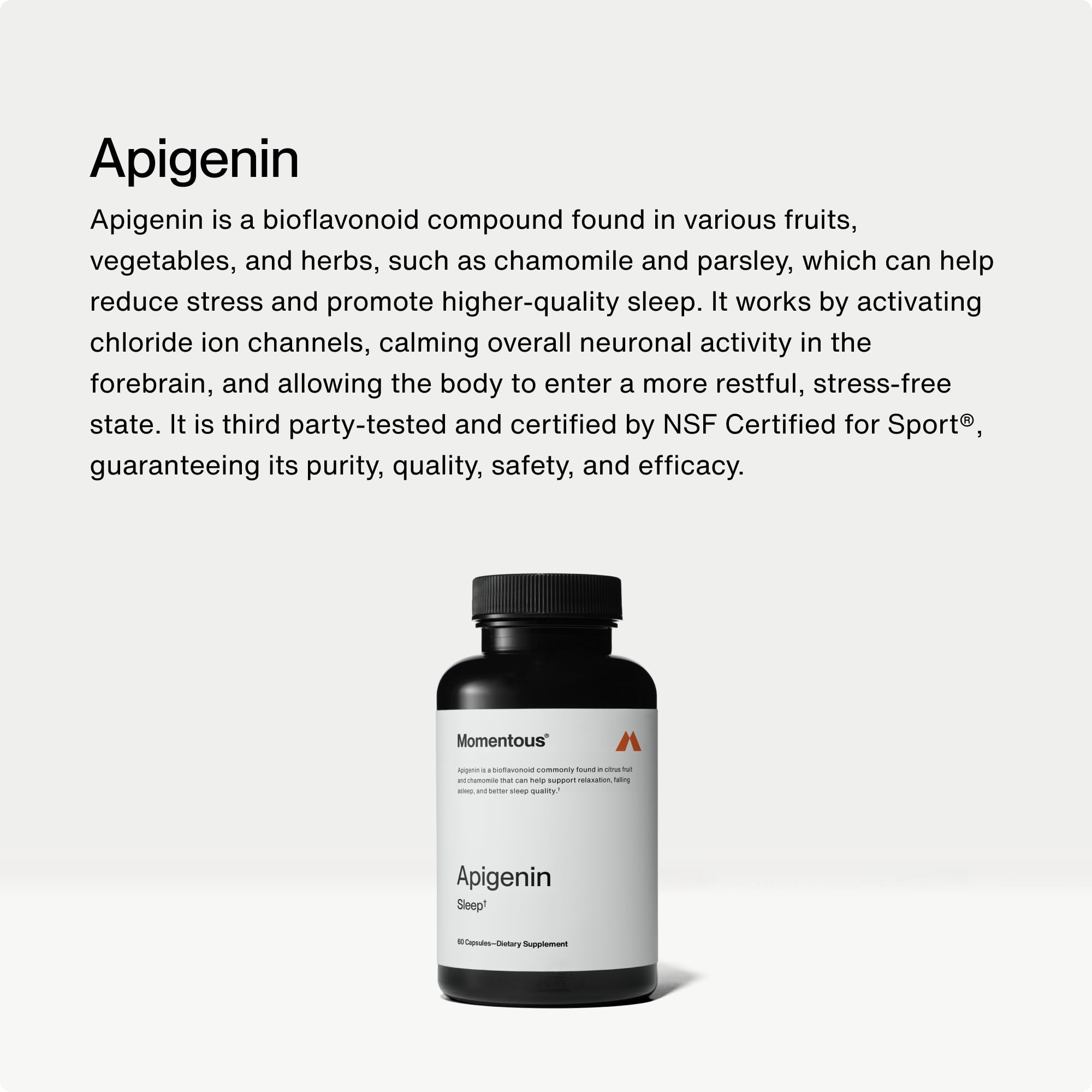 Momentous Magtein Magnesium L-Threonate 145mg, Apigenin Supplement, & L-Theanine Supplement - Supports Cognitive Function & Promotes Rest, Relaxation, & Focus - NSF Certified, GMO-Free, Gluten Free - Image 5