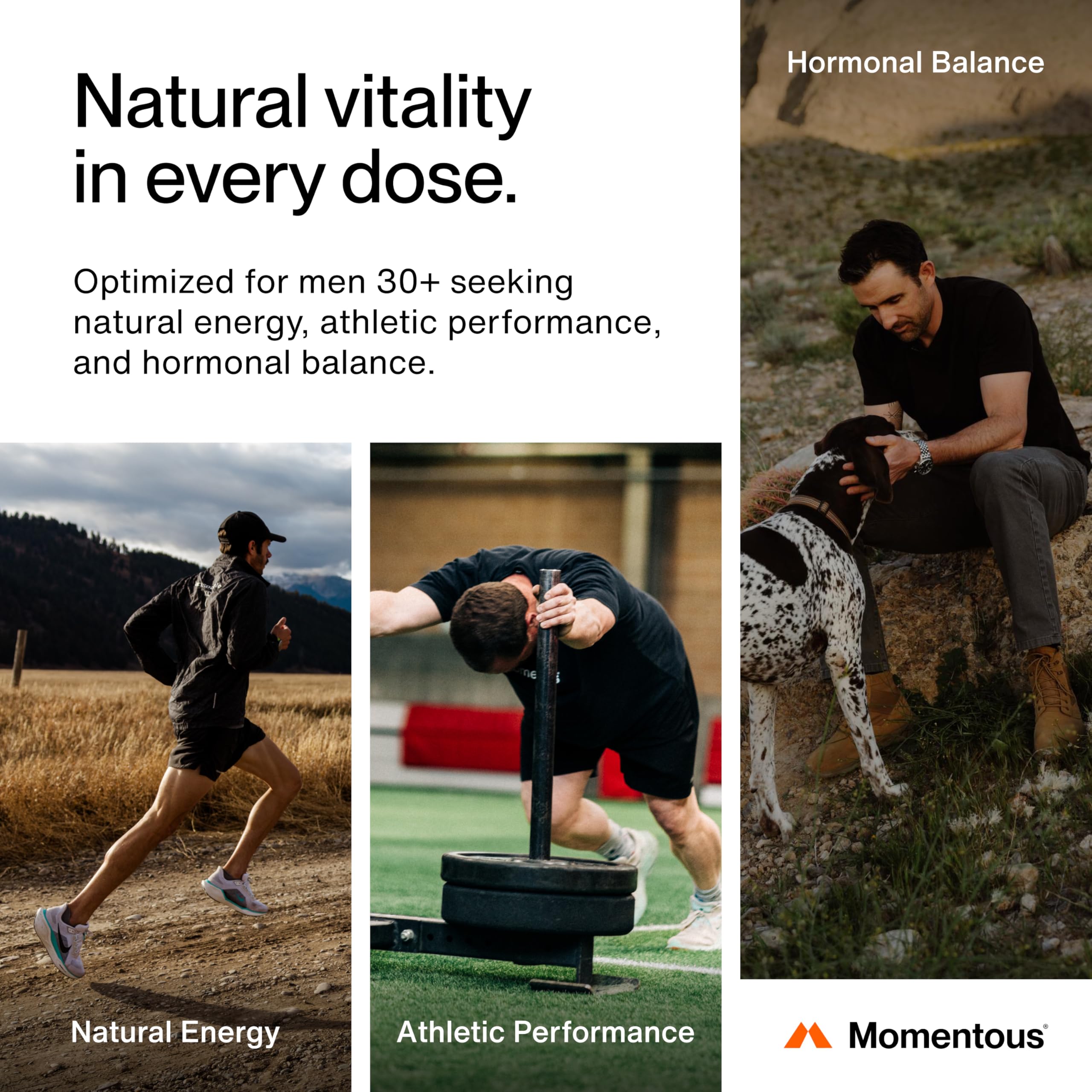 Momentous Male Hormone Support Stack - Natural Wellness & Performance Supplement to Support Joint Health, Hormone Balance & Lean Muscle Mass (Tongkat Ali, 30 Servings - Zinc Picolinate, 60 Servings) - Image 3