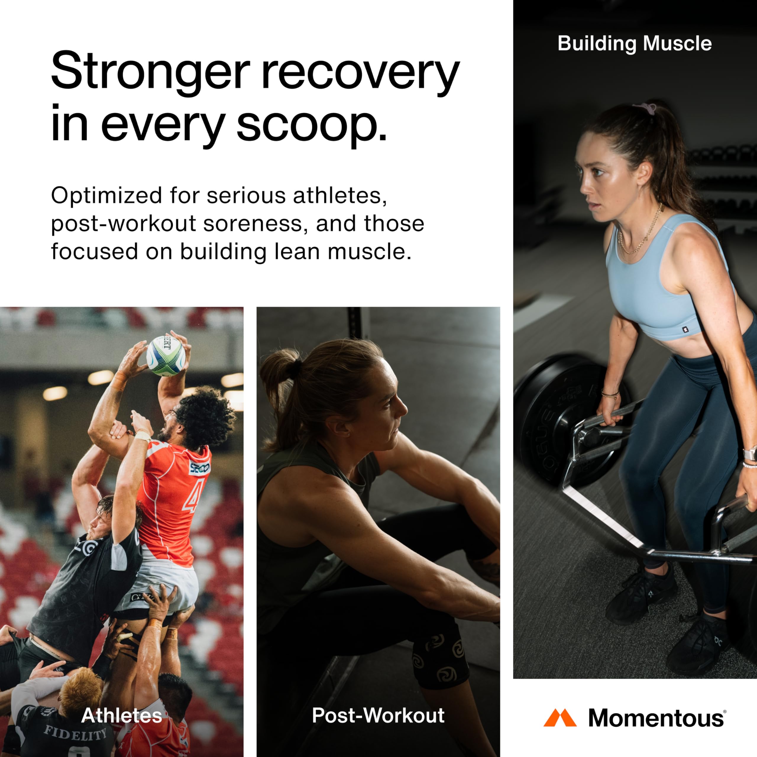 Momentous Recovery Grass-Fed Whey Protein Powder - 20 g Post-Workout Whey Isolate Protein - NSF Certified for Sport - Gluten-Free - 15 Servings - Chocolate - Package May Vary - Image 4