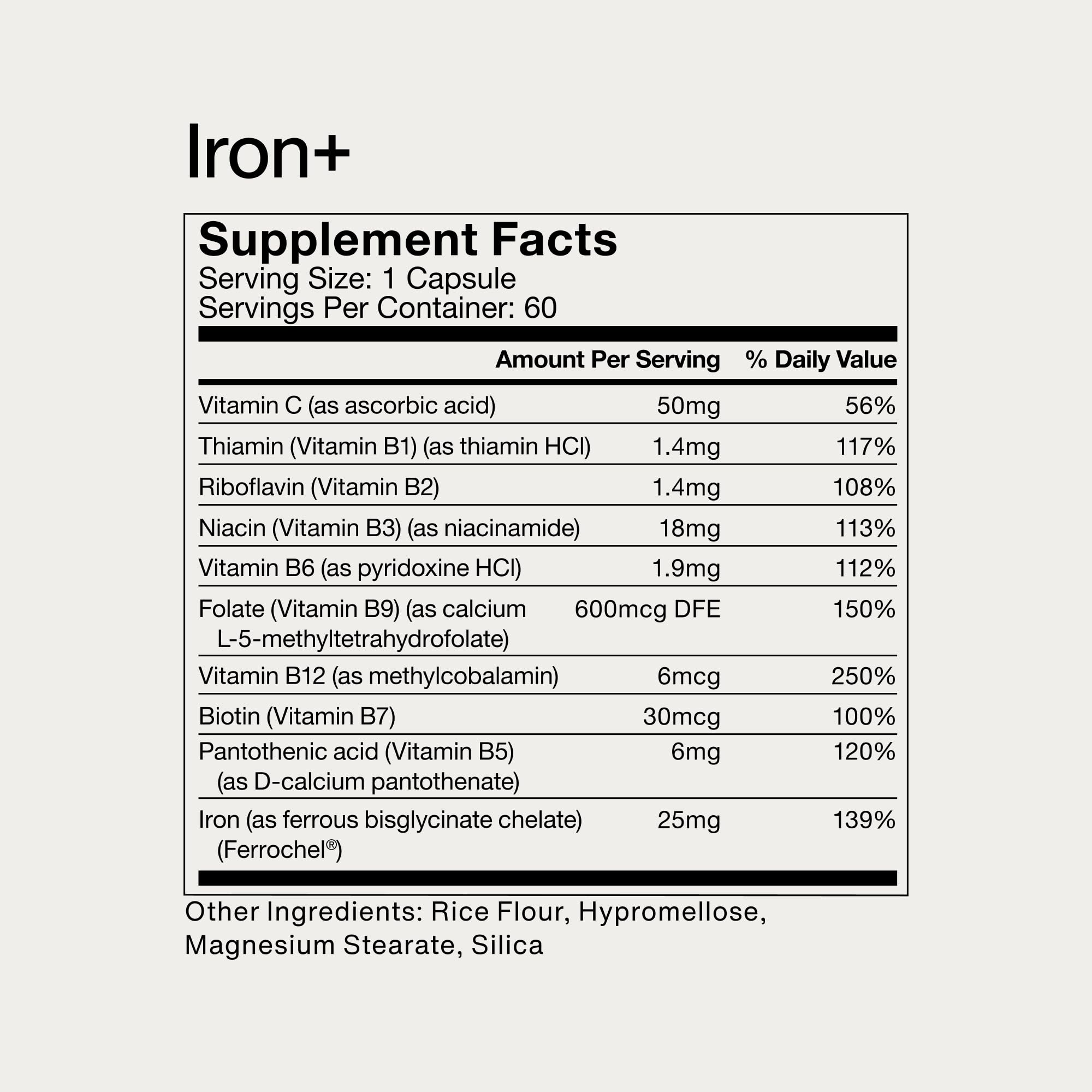 Momentous Iron+ with Vitamin C & Vitamin B Complex - Ferrochel Iron Capsules for Foundational Health Support - NSF Certified for Sport - Gluten-Free - 60 Servings - Image 8